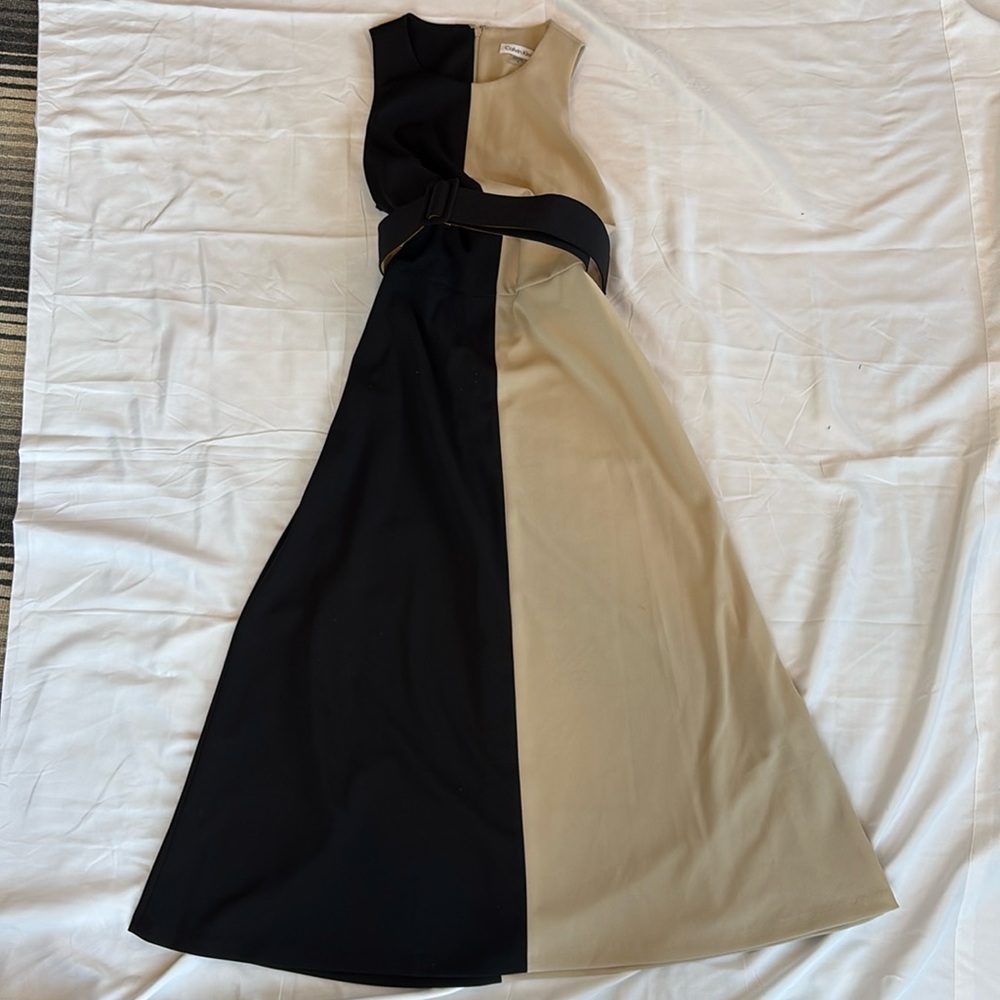 Calvin Klein sleeveless belted dress